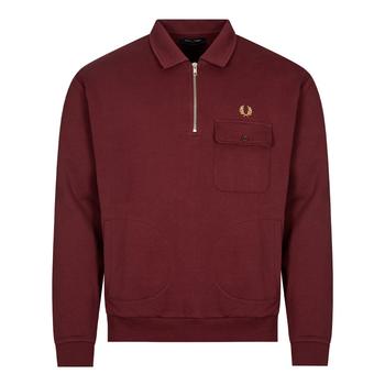 Fred Perry | Fred Perry Half Zip Sweatshirt - Oxblood商品图片,7折