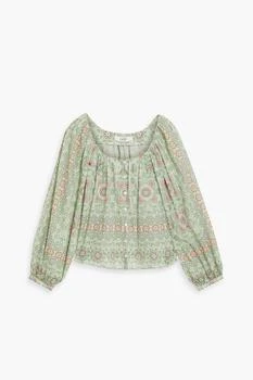Joie | Damarre gathered printed cotton top,商家THE OUTNET US,价格¥263
