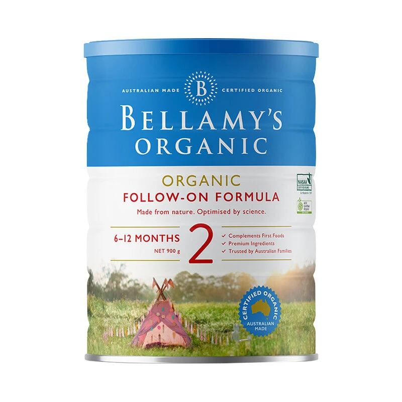 Bellamy's | Bellamys Organic贝拉米2段（6-12个月）有机婴儿奶粉900g/罐 新旧版本随机发（保税仓发货）（预售3个工作日内发货）,商家Xunan,价格¥242