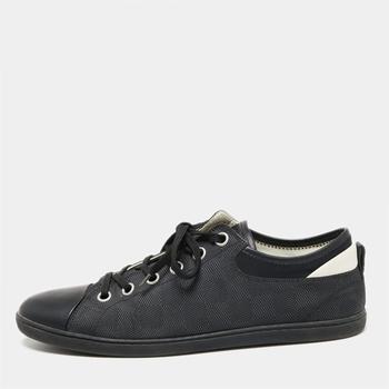 lv鞋, [二手商品] Louis Vuitton | Louis Vuitton Black/Grey Graphite Damier Nylon and Leather Cap Toe Low-Top Sneakers Size 40.5商品图片 5.6折, 满1件减$100, 满减