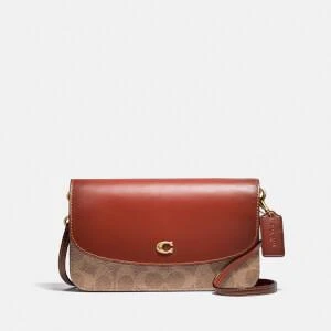 推荐Coach Women's Polished Pebble Leather Hayden Cross Body Bag -Black商品