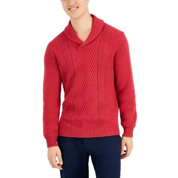 推荐Club Room Mens Shawl Neck Chevron Pullover Sweater商品