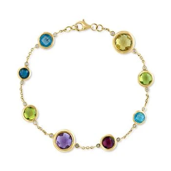 Effy | EFFY® Multi Gemstone (8-1/3 ct. t.w.) & Diamond (1/6 ct. t.w.) Bracelet in 14k Gold,商家Macy's,价格¥5572