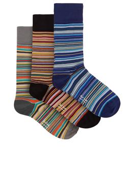 Paul Smith | Pack of three Signature stripe cotton-blend socks商品图片,