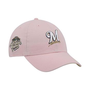 时尚mlb羽绒服男装, 47 Brand | Men's '47 Pink Milwaukee Brewers 2002 Mlb All-Star Game Double Under Clean Up Adjustable Hat商品图片 