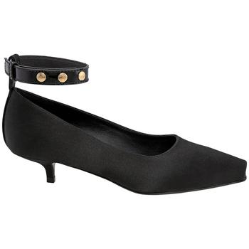 burberry鞋凉鞋, Burberry | Ladies Black Satin Peep-toe Kitten-heel Pumps商品图片 6.9折