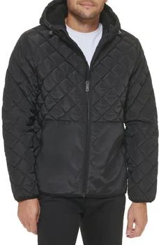 推荐Faux Shearling Lined Hood Quilted Puffer Jacket商品