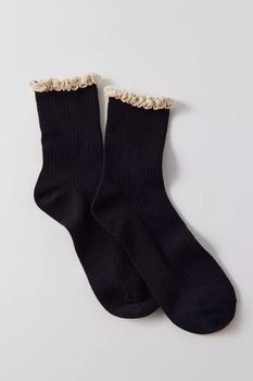 Ribbed Ruffle Ankle Sock,价格$15