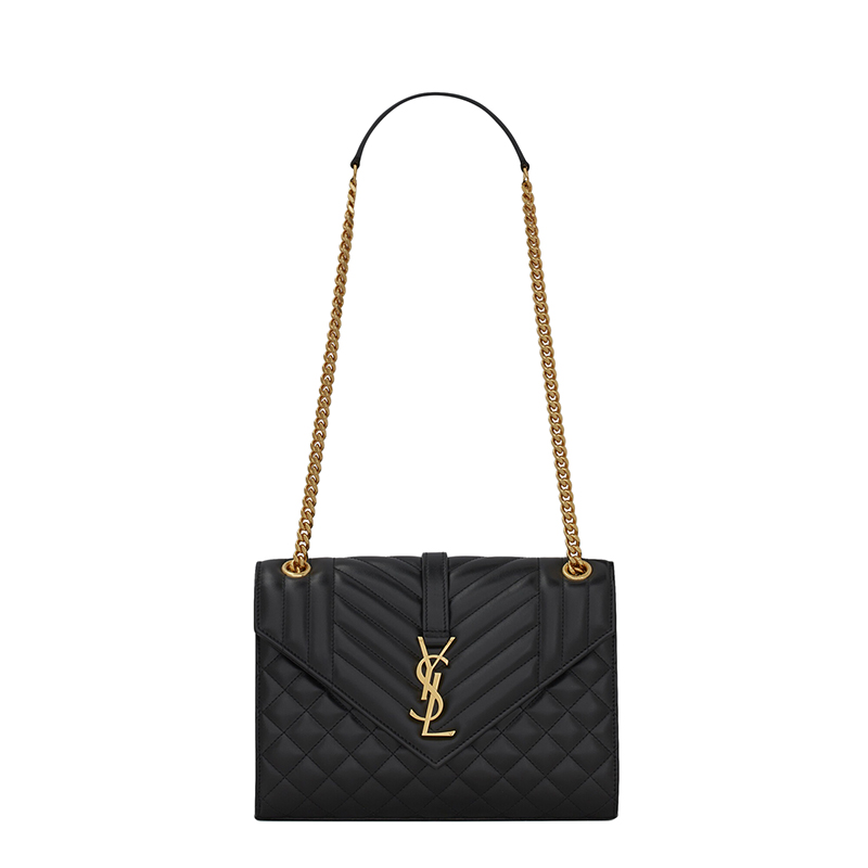 ysl包评价, Yves Saint Laurent | SAINT LAURENT PARIS/圣罗兰 YSL 21秋冬新款ENVELOPE系列 女士中号黑色绗缝软皮革金扣斜挎单肩信封包商品图片 7.4折×额外9.5折, 包邮包税, 额外九五折