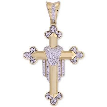 Macy's | Men's Diamond Pavé Ornate Cross Pendant (1/3 ct. t.w.) in 10k Gold,商家Macy's,价格¥13755