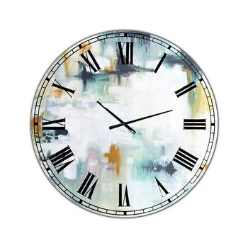 商品Designart | Teal and White Composition Large Modern Wall Clock - 36 x 36,商家Macy's,价格¥2067图片