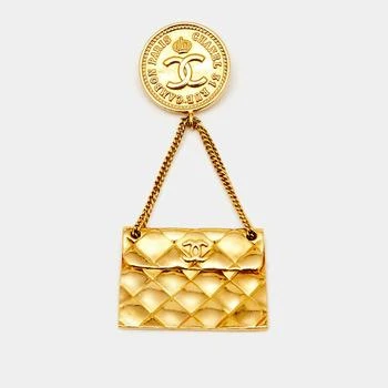 [二手商品] Chanel | Chanel Hanging Flap Bag Motif Gold Tone Pin Brooch,商家The Luxury Closet,价格¥4402
