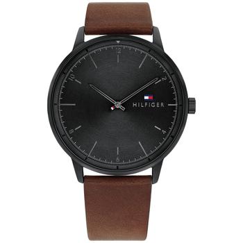 Tommy Hilfiger | Men's Brown Leather Strap Watch, 43mm商品图片,