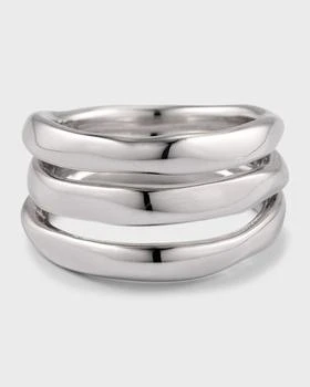 Ippolita | 18K White Gold Classico Triple-Band Squiggle Ring, Size 7,商家Neiman Marcus,价格¥24334