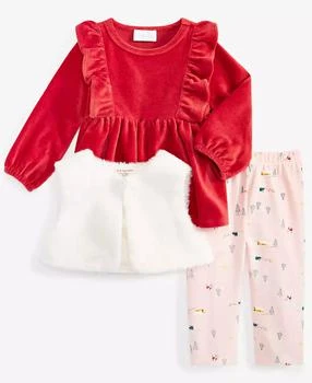 First Impressions | Baby Girls Faux-Fur Vest, Cord Tunic & Leggings, 3 Piece Set, Created for Macy's,商家Macy's,价格¥159