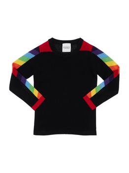 Madeleine Thompson, Madeleine Thompson | Cashmere Knit Sweater W/ Rainbow Bands商品图片 7.9折