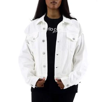 推荐MM6 Ladies White Cut-out Detail Denim Jacket, Brand Size 36 (US Size 2)商品