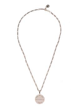 Alexander McQueen | Alexander Mcqueen Man's Silver Metal Necklace with Logo Pendant商品图片,7.9折