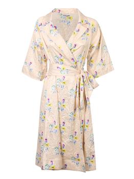 ganni floral pleated shirtdress, Ganni | GANNI SATIN FLORAL WRAP DRESS商品图片 7.3折