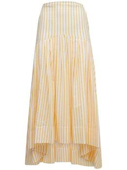 Rosie Assoulin | Ulle Cotton Poplin Striped Midi Skirt商品图片,额外6.5折, 额外六五折
