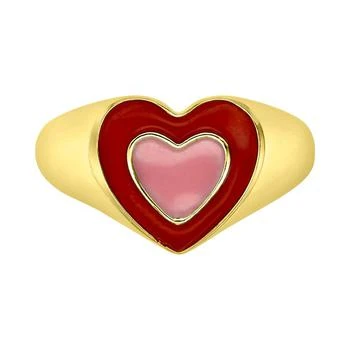 Macy's | Red & Pink Enamel Heart Ring in 14k Gold-Plated Sterling Silver,商家Macy's,价格¥744