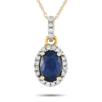 LB Exclusive | 14K Yellow Gold 0.10ct Diamond and Sapphire Pendant Necklace PD4-16075YSA,商家Premium Outlets,价格¥3092