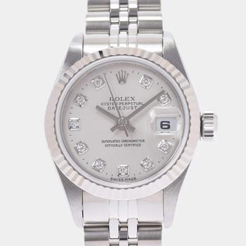 推荐Rolex Silver Diamonds Stainless Steel Datejust 69174G Automatic Women's Wristwatch 26 mm商品