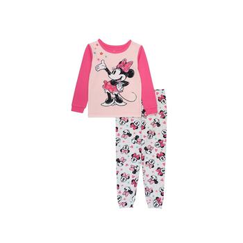AME | Toddler Girls Minnie Mouse T-shirt and Pajama, 2 Piece Set商品图片,