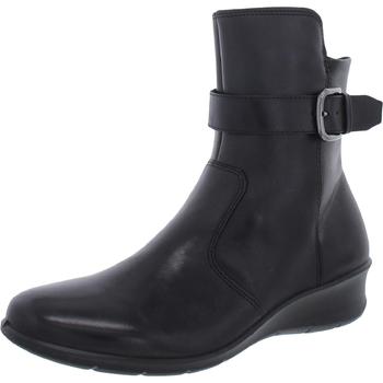 推荐ECCO Womens Leather Ankle Wedge Boots商品