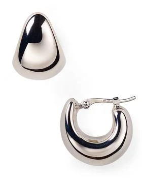 推荐Sterling Silver Huggie Hoop Earrings - 100% Exclusive商品