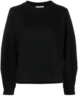 Ganni | Black sweatshirt with logo商品图片,6.4折
