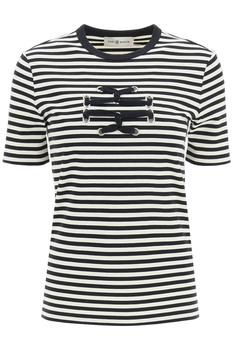 tory burch double lee, Tory Burch | Tory burch 'double t' striped t-shirt商品图片 