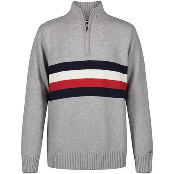 Tommy Hilfiger | Big Boys Signature Stripe Long Sleeve Quarter Zip Sweater,商家Macy's,价格¥222