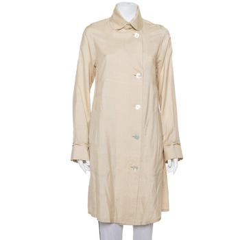 [二手商品] Ralph Lauren | Ralph Lauren Beige Silk Button Front Lightweight Coat S商品图片,1.9折