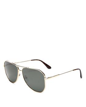 推荐Men's Polarized Brow Bar Aviator Sunglasses, 61mm商品