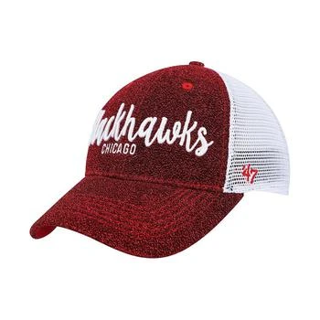 47 Brand | Women's Red, White Chicago Blackhawks Encore MVP Trucker Snapback Hat 
