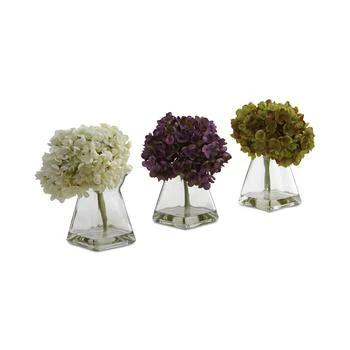 NEARLY NATURAL | 3-Pc. Hydrangea Set with Vases,商家Macy's,价格¥967