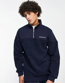 推荐Aeropostle quarter zip sweatshirt in navy商品