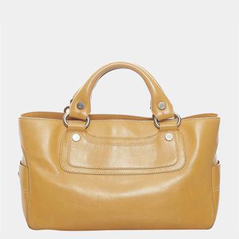 celine tote, [二手商品] Celine | Celine Beige/Brown Boogie Leather Handbag商品图片 9.1折