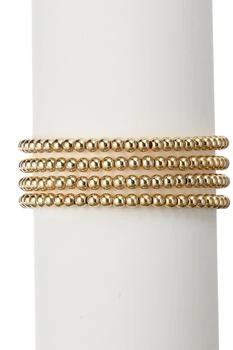 EYE CANDY LOS ANGELES | 18K Gold Plated Beaded Stretch Ball Bracelet Set,商家Nordstrom Rack,价格¥198