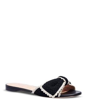 kate spade鞋, Kate Spade | Women's Crochet Bow Slide Sandals商品图片 满$150享8.5折, 满折