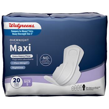商品Walgreens | Overnight Maxi Pads, Size 5,商家Walgreens,价格¥24图片