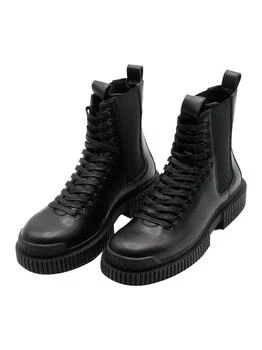 推荐Amphibious Boot Shoe With Laces Closure In Genuine Leather With Side Elastic Band And Rubber Sole商品