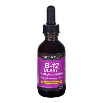 商品Bricker Labs B-12 Blast Methylcobalamin Vitamins, Natural Raspberry, 2 Oz图片