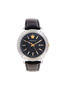 范思哲手表好不好, Versace | 45MM Stainless Steel & Leather-Strap Watch商品图片 5折
