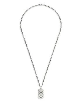 Gucci | Sterling Silver Signature Dogtag Pendant Necklace, 23.6" 
