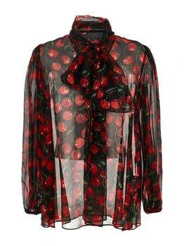 Dolce & Gabbana | Cherry Print Chiffon Blouse,商家OLUXURY,价格¥4124