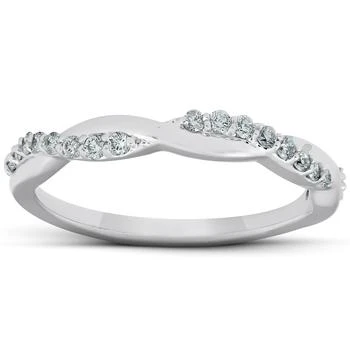 Pompeii3 | 1/5Ct Diamond Infinity Wedding Ring Womens 14k White Gold Interwoven Stack Band,商家Premium Outlets,价格¥2112
