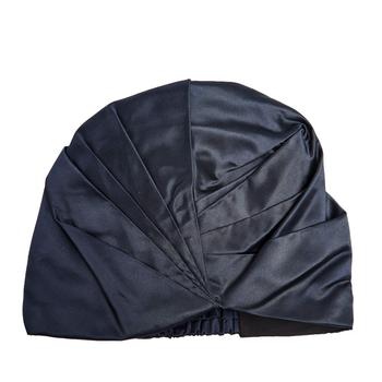 prada帽子, [二手商品] Prada | Prada Navy Blue Pleated Silk Satin Turban Size M商品图片 7.5折