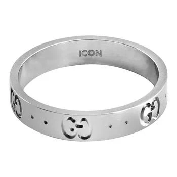 Gucci | Gucci Icon Ladies 18k White Gold Thin Band Ring, Brand Size 19,商家Jomashop,价格¥4188